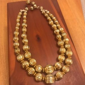 Vintage Gold Filled Beaded Choker Necklace